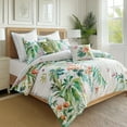 thumbnail image 3 of Levtex Home - Hummingbird Grove Duvet Cover Set - Full/Queen Duvet Cover (90 x 94in.) + Two Standard Pillow Cases (26 x 20in.) - Green, Teal, Coral, Fucshia and White - Cotton, 3 of 3