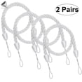 thumbnail image 2 of PULLIMORE 2 Pairs Curtain Tieback Ropes, Hand Hessian Rope Tiebacks with 2 Metal Screw Hooks for Home Drapes and Curtain Decor (White), 2 of 7