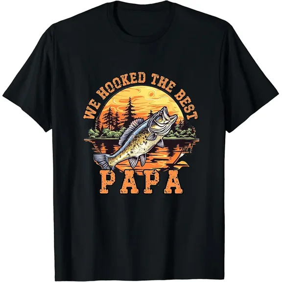 We Hooked the best Papa ever Fishing Dad Papa's Day T-Shirt