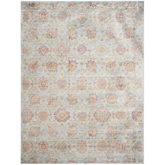 SAFAVIEH Sevilla Cooper Overdyed Floral Area Rug, Light Blue/Multi, 2'2" x 4'