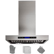 GIMSOL 30" Wall Mount Range Hood, 900 CFM, 4-Speed Touch Control, Stainless Steel, Ducted