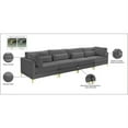 thumbnail image 4 of Meridian Furniture Julia Gray Velvet Modular Sofa, 4 of 5