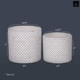 thumbnail image 4 of Urban Trends Collection Ceramic Cylindrical Pot with Embossed Design Body, Set of 2, 4 of 4