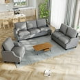 thumbnail image 2 of 3 Piece Living Room Sofa Sets, Sectional Couch, Loveseat, Armchair Set, Modern 3 Seater Sofa + 2 Seater Couch+ Accent Chair Furniture Set for Apartment (Grey), 2 of 11