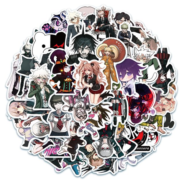 10/30/50Pcs/Pack Danganronpa stickers for children kids guitar cans Laptop Fridge car sticker pack set anime stickers SuitcaseChina Gong Bohan LED