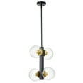thumbnail image 2 of Warehouse of Tiffany Vien 4-Light Clear Glass Black Pendant Lamp, 2 of 3