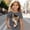 Grey, variant on Cat Graphic Tee for Girls, Playful Cartoon Kitty Print Short Sleeve Round Neck Casual Loose Fit Cotton T-Shirt