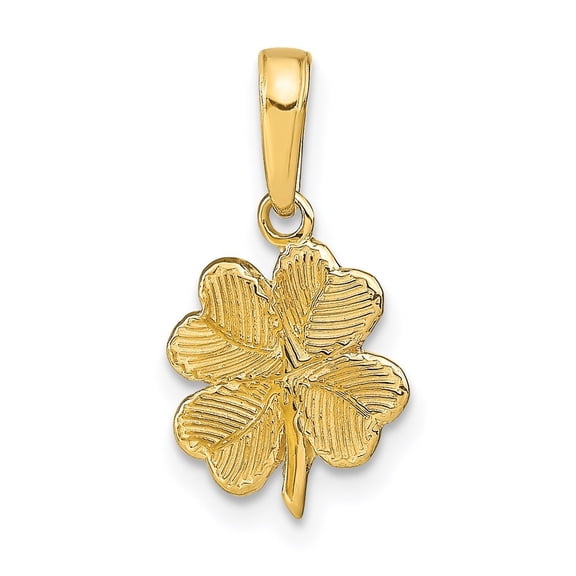 Auriga 14K Yellow Gold 4-Leaf Clover Pendant for Women (L-13 mm,W-10 mm)