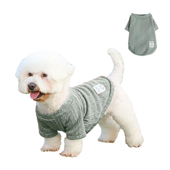 Dog Sweater, Puppy Dog Shirt Coat Jacket, Warm Soft Pet Clothes Coat Jacket for Small Medium Dogs Girl Boy Green XS