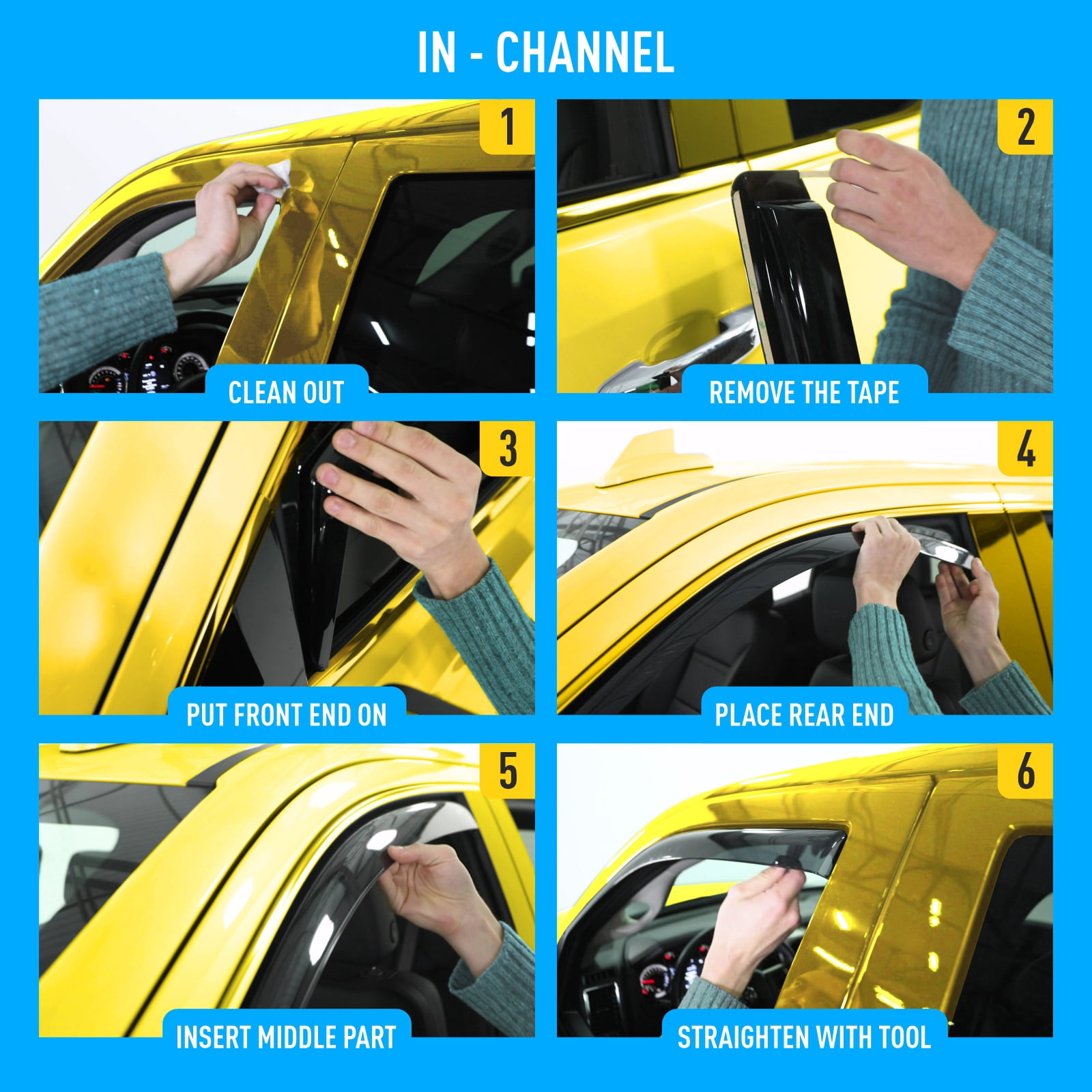 AEROGUYS In-Channel Window Deflectors Extra Durable Window Visors Rain Guards Fit for Toyota RAV4 2019-2025, Sun Visors, Wind Vent Visors, Window vent shades, Exterior Car Accessories - 4 pcs. AG0668