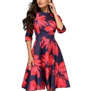 Women Boho Floral Maxi Dress,Spring High Waist Long Sleeve Casual Vintage Dresses