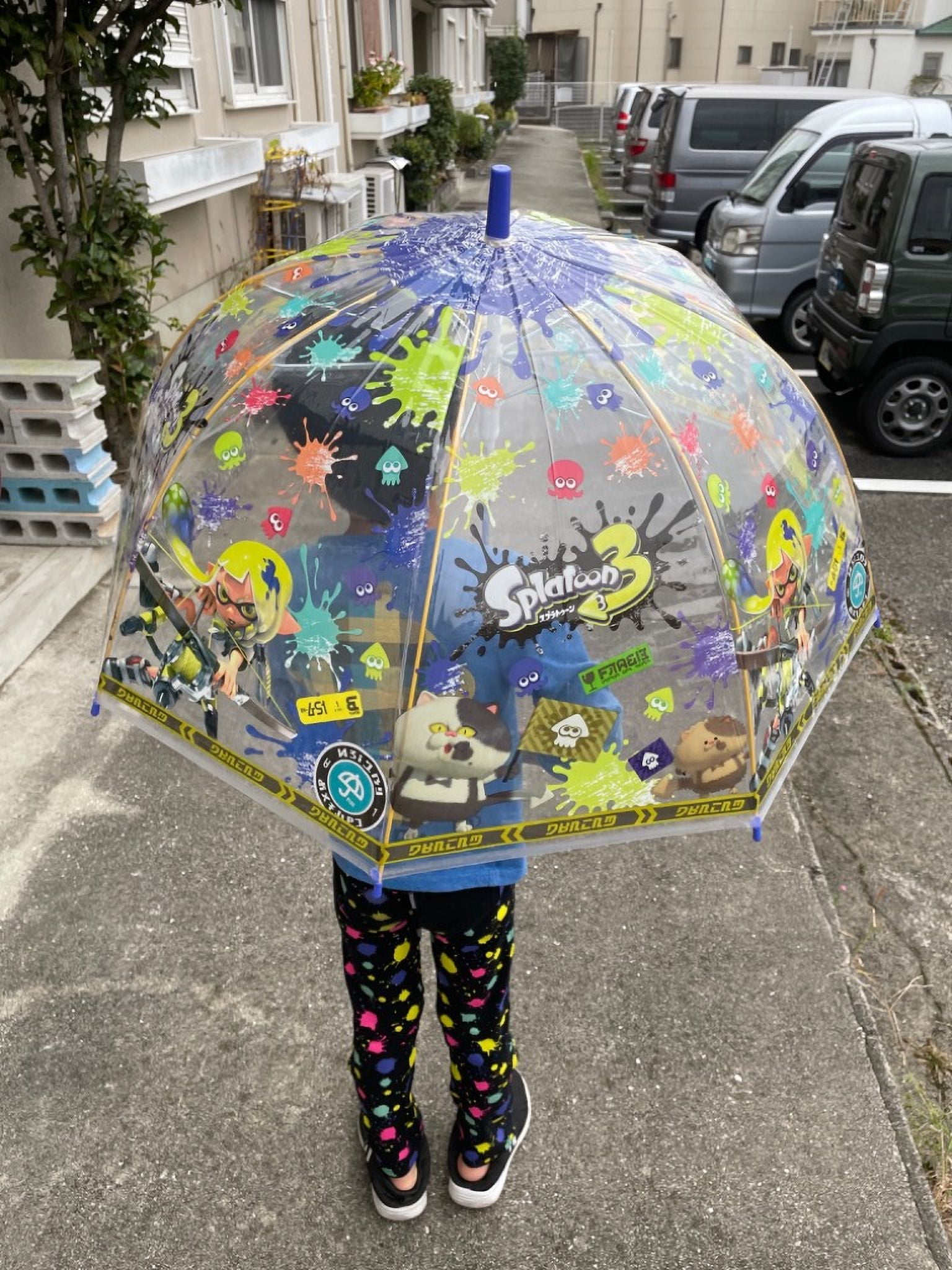 SpongeBob Square Pants Junior Vinyl Dome Type Jump Start Stick Umbrella! 55cm