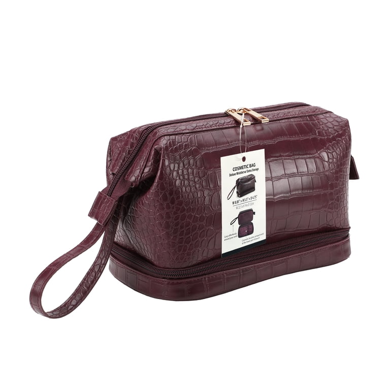 burgundy travel makeup bag Luxe Quilted Make-Up & Toiletry Set (Burgundy) Made with a durable deluxe makeup bag
