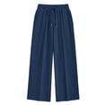 thumbnail image 2 of Women’s High Waisted Sweatpants Wide Leg Lounge Pants with Drawstring Elastic Waist Casual Workout Jogger Trousers with Pockets, 2 of 7