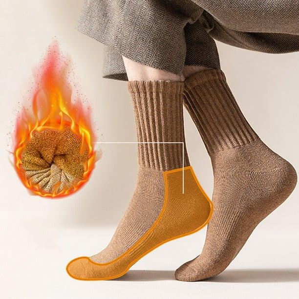 Fiudx Calcetines Térmicos Extra Anchos Sin Costuras, Acolchados y Cómodos para El Invierno, de Algodón Suave y Transpirable, para Uso Diario, Unisex, Lavables a Máquina.