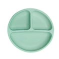 thumbnail image 1 of Plato de silicona para comedor de bebé, plato de alimentación para niños, tazón con ventosa, sólido, lindo, cara sonriente, platos para niños, vajilla de entrenamiento para niños pequeños, verde, 1 of 5