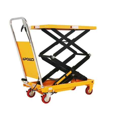 APOLLOLIFT 330lb Double Scissors Lift Table Cart Hydraulic Lifting Table with 43.3" Max Lifting Height