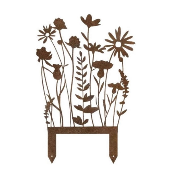 Artistic Steel Garden Decoration Stakes Flower Animal Shape Durability Landscape Markers For Flower Beds
