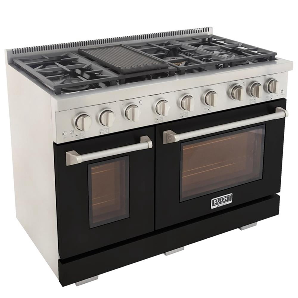 Pemberly Row 48" Propane Gas Range in Black with True Simmer Burners