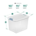 thumbnail image 2 of Sterilite Latching Storage Box, Stackable Bin with Latch Lid, Plastic Container to Organize Closet Shelf, Clear with White Lid, 25 Quart, 18-Pack, 2 of 9
