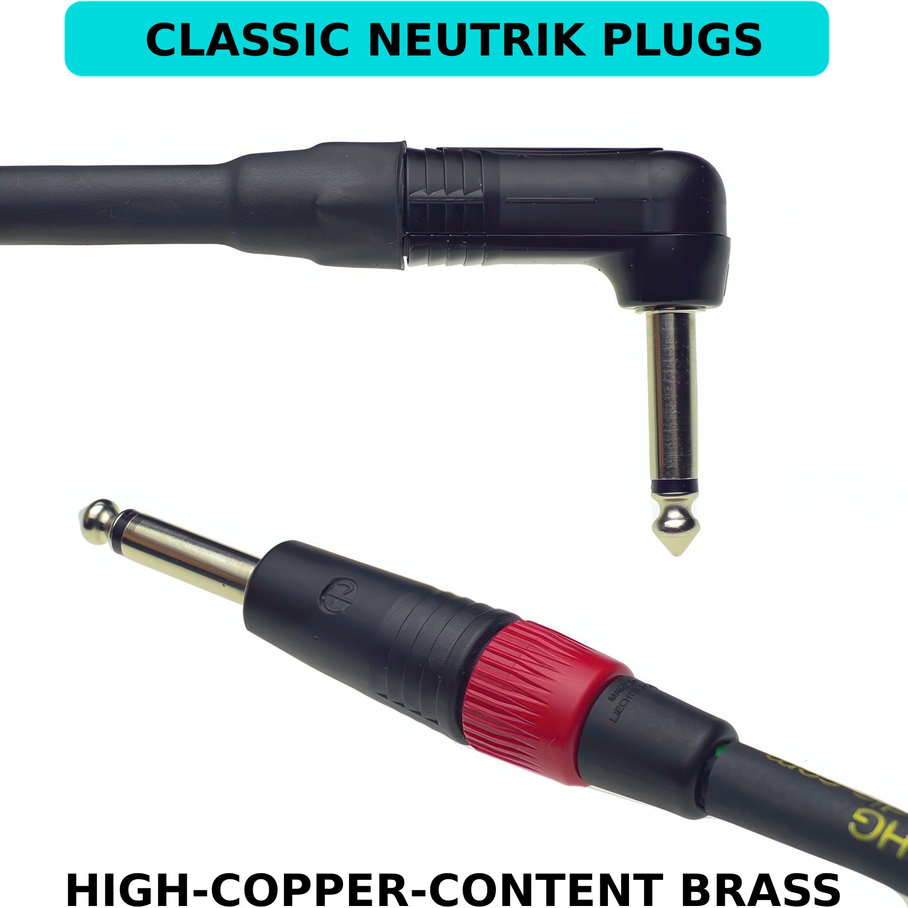 Evidence Audio The Lyric HG Instrument Cable Right to Straight Plugs 20 feet 6 m