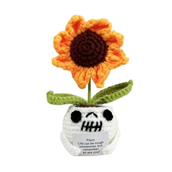 Birthday Gifts for Women, Mini Crochet Sunflower, Gifts for Mom from Daughter Son on Mothers Day, Thank You Sunflower Decor for Teachers, Coworkers and Friends