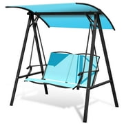 Topbuy Outdoor Patio Swing Loveseat Hammock Hanging Chair Turquoise