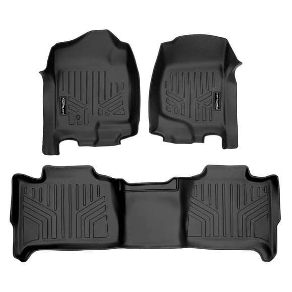MAXLINER Floor Mats 2 Row Liner Set Black for 2007-2014 Tahoe/Suburban/Yukon/Yukon XL/Denali (No Hybrid Models)