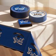 Party City Blue School Spirit Graduation Tableware Kit for 24