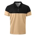 thumbnail image 3 of MQLKF Men's Four Seasons Leisure Fashion Assorted Colors Design Lapel Button Short Sleeve Tops Stylish Breathable Comfortable Breathable Handsome Men's Polo Shirt, 3 of 9