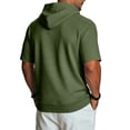thumbnail image 5 of IAJDKMEK Men's Short Sleeve Hooded Shirt - Retro Casual Top, Vintage Shirt for Men, Soft Breathable Summer Pullover Shirt,Army Green L, 5 of 9