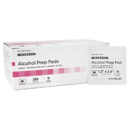 - McKesson Alcohol Prep Pads - Item Number 58-204BX - 200 Each / Box