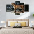 thumbnail image 4 of TISHIRON 5PCS Framed Canvas Wall Art Set,60"x40" Ferocity Tiger Canvas Art Decor, 4 of 7