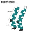 thumbnail image 2 of Daiia Sports Socks Teal And White Polka Dot Printed Novelty Crew Socks for Men Women Knee High Socks Cotton Socks Soft & Breathable Support Unisex Socks, 2 of 9
