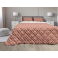 thumbnail image 1 of Abstract Comforter & Sham Bedding Set, Retro Design Elements in Irregular Shapes Fruit Like, 3 pcs Duvet Set Microfiber Filling Quilt, 5 Sizes, Pale Ruby Burnt Orange, by Ambesonne, 1 of 4