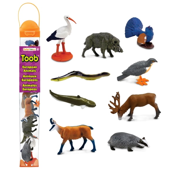 Safari Ltd. European Animals TOOB - 9 Detailed Miniature Animal Figurines - Educational Toy Set for Boys, Girls, and Kids Ages 3