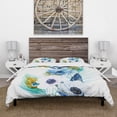 thumbnail image 3 of Designart 'Anemones And Peacock Feathers' Floral Duvet Cover Set, 3 of 4