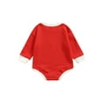 thumbnail image 3 of Okbabeha Babies Christmas Romper, Red Letters Print Long Sleeve One-piece, 3 of 6