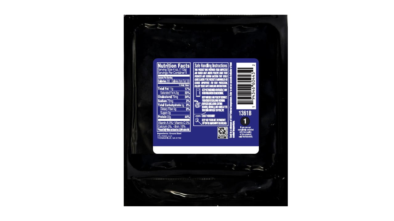 90% Lean/ 10% Fat Sirloin Ground Beef, 1 Lb Brick, Fresh