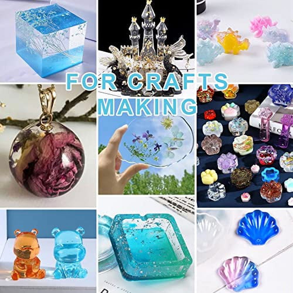 UV Resin Kit with Light,179Pcs Resin Jewelry Making Kit with 200g Fast Cure Clear Hard Low Odor UV Resin, Color Pigment, Resin Accessories, UV Resin Starter Kit for Jewelry Earrings Necklace Bracelet