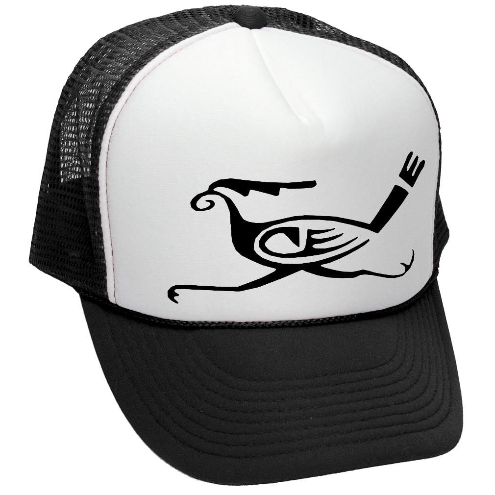 HOPI ROAD RUNNER Retro Style Trucker Hat, Black