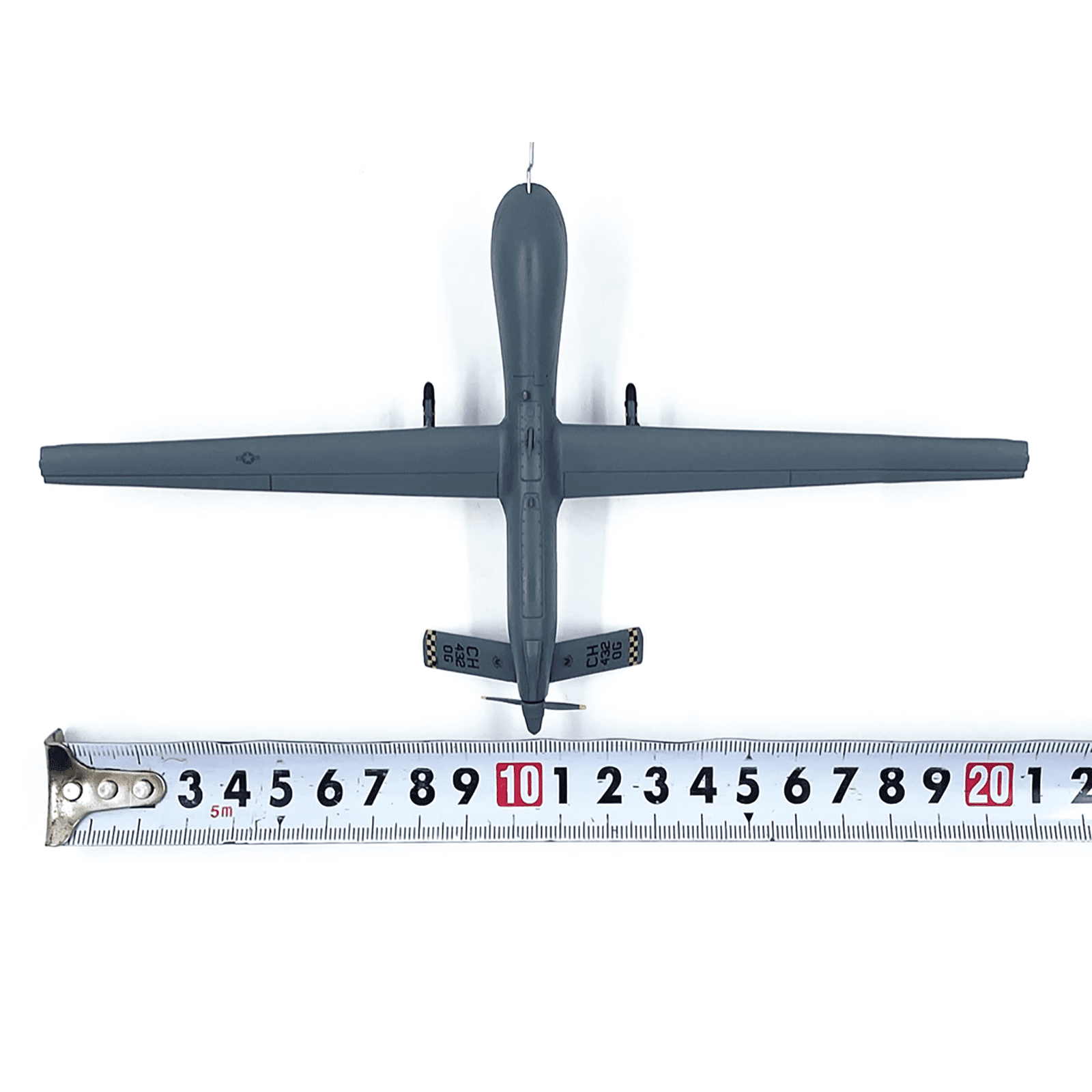NATEFEMIN 1:72 Scale 20.5cm MQ-1 Predator Drone Alloy Aircraft Model Blue for Display and Collection Retro Elegant Style Noble Fashion