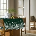 thumbnail image 3 of Christmas Tablecloth 60×60 Inch Round, Floral Leaf Green Washable Table Cover for Party Picnic Dinner Decor, 3 of 6