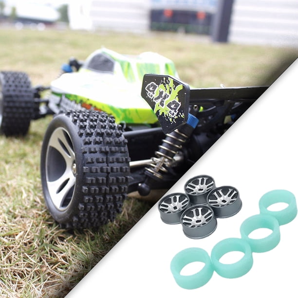 ZAWELIYO Pneus de Voiture RC 4 Pièces, Pneus à Adhérence Efficace, Moyeu de Roue en Aluminium, Longue Durée de Vie, Amélioration de la stabilité