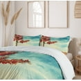 thumbnail image 6 of Ambesonne Tree Duvet Cover Sets, Watercolor Art Bench, 2-King, Orange Blue, 6 of 6