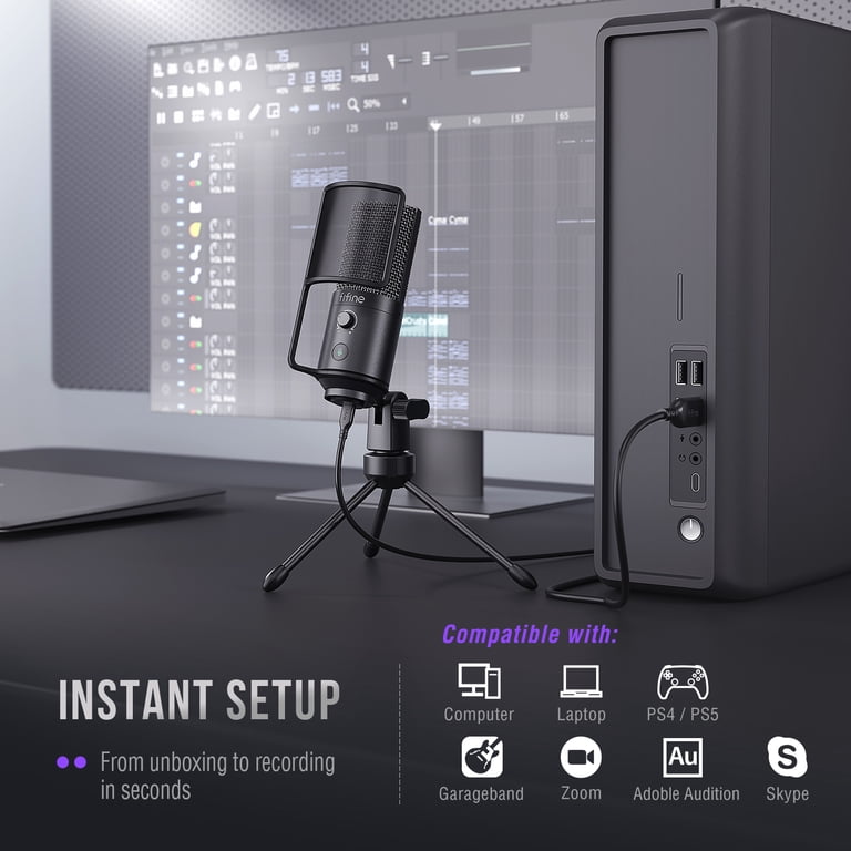 FIFINE Pro Podcasting & Streaming Mic, USB Condenser for Laptop