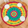 thumbnail image 2 of Colorful Tie Dye Petal Mandala Pattern Round Fitted Tablecloth with Elastic Edge,Dining Table Cover Waterproof,Outdoor Round Tablecloth for Camping,Dining,Indoor and Outdoor, 2 of 7