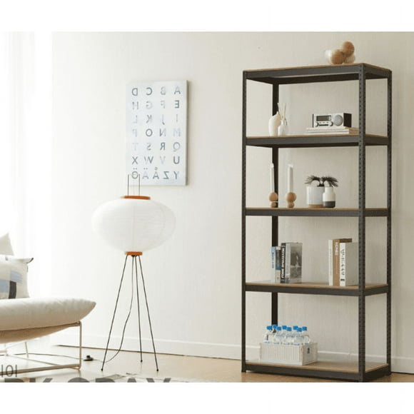 Storage Shelves - 5 Tier Adjustable Garage Storage Shelving, Heavy Duty Metal Storage Utility Rack Shelf Unit for Warehouse Pantry Closet Kitchen, 23.6" x 15.7" x 47.2", Black
