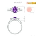thumbnail image 4 of ANGARA Natural Three Stone 1.15 ct Amethyst and Half Moon Diamond Ring in 925 Sterling Silver for Women (Size-8x6mm) | February Birthstone, Anniversary, Jewelry Gift for Women | Natural Amethyst Ring, 4 of 8