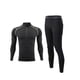 thumbnail image 1 of Jumpingount Ropa deportiva para hombre, traje deportivo para correr, ejercicio, gimnasio, traje deportivo elástico transpirable, chándal con cremallera de Pijama Verde negro S Jumpingount AP013099-06B, 1 of 6